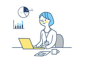 リモートワークをするビジネスウーマン