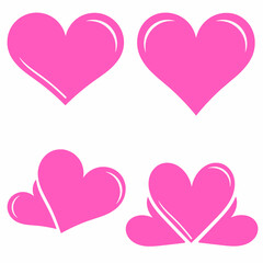 Pink heart-shaped paper Valentines cards for different purposes and events