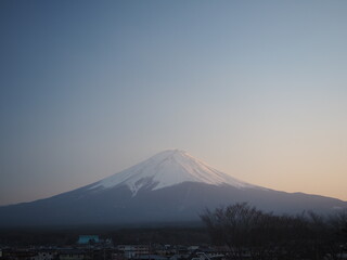 夕焼けの富士山