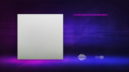 A music video animation background for official audio track releases, on video streaming services. With copyspace for titles and CD cover template to use your own cover