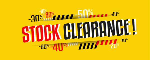 Stock clearance banner - obrazy, fototapety, plakaty