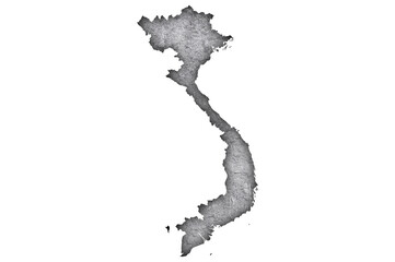 Karte von Vietnam auf verwittertem Beton