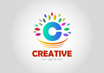 Abstract and modern creative logo with initial letter vector design