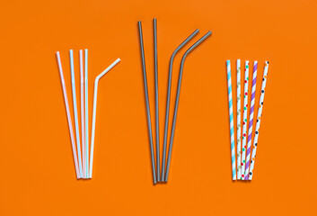 Reusable steel and paper drinking straws as alternative replacement for plastic drinking straw