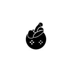 mangosteen play Logo Black and White colour