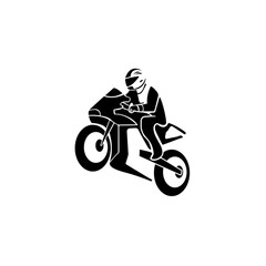 Simple Plogo motorcycle Black and White colour Vector.