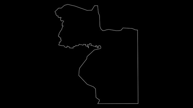 Wele-Nzas Equatorial Guinea province map outline animation