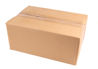Cardboard box isolated on white background.