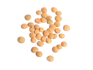 Obraz na płótnie Canvas Green lentils seed or Lens culinaris or Lens esculenta. Isolated on white