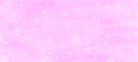 水彩　桜ピンクの背景　白色のスパッタリング