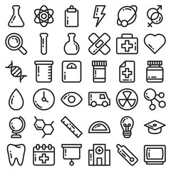 health and education icons set