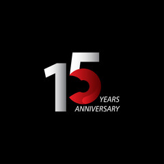 15 Years Anniversary Celebration Vector Template Design Illustration