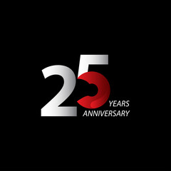 25 Years Anniversary Celebration Vector Template Design Illustration