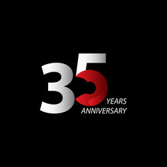 35 Years Anniversary Celebration Vector Template Design Illustration