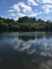 clouds over lake