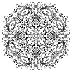 Floral hand drawn raster vintage illustration. Engraved nature elements