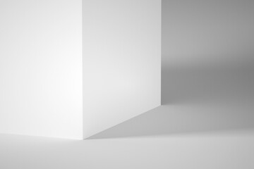 White wall with soft shadows. 3d rendering illustration