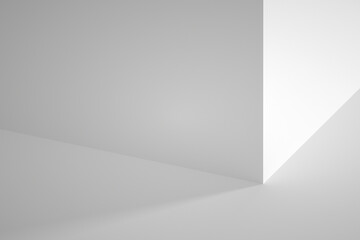 Fototapeta premium White corner with soft shadows. 3d rendering illustration