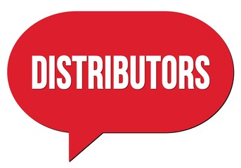 DISTRIBUTORS text written in a red speech bubble