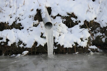 Snow on the meadows and roads in the Zuidplaspolderwith frozen ditches
