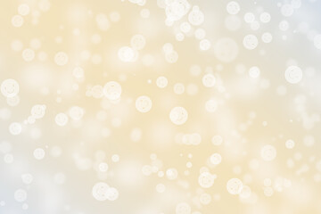 Bokeh background with circle happy face theme on yellow and white colour.