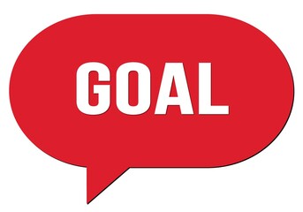 GOAL text written in a red speech bubble
