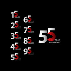 55 Years Anniversary Celebration Vector Template Design Illustration