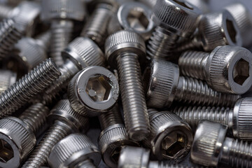 Lots of hexagon socket head cap screw (Gray background)