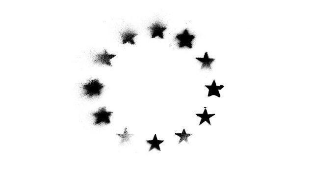 stars of the european flag, animation