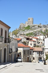 A street among the old stone houses of Rocca San Felice, a medieval village in the province of Avellino.