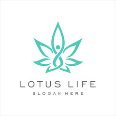 lotus flower luxury logo design template vector