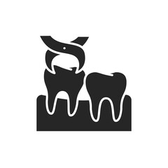 Wisdom tooth extraction color line icon. Pictogram for web page, mobile app, promo.