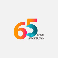 65 Years Anniversary Celebration Vector Template Design Illustration