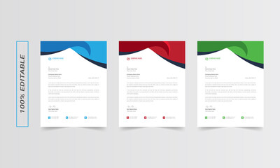 Letterhead design template, business letterhead, letterhead red, letterhead template, simple letterhead, corporate letterhead, flyer layout, modern abtract corporate letterhead design template
