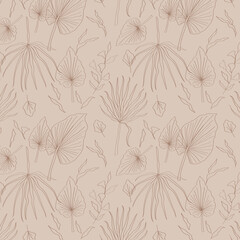 Abstract leaf organic texture. Seamless vector pattern.