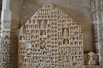 Altarpiece with many buddha figures, Chaumukha Mandir