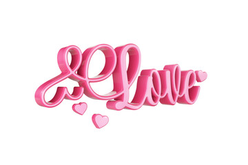 LOVE word on white background .3d