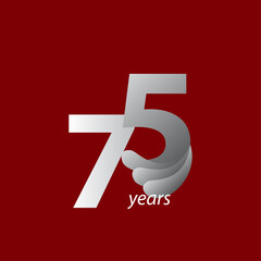 75 Years Anniversary Celebration Vector Template Design Illustration