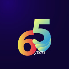 65 Years Anniversary Celebration Vector Template Design Illustration