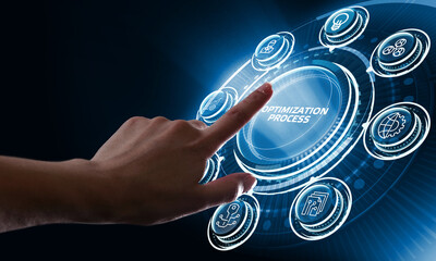 Optimization Software Technology Process System Business concept. Business, Technology, Internet...