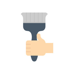 Paintbrush vector icon. Consist of bristle, brush and handle. Hand tool, instrument or equipment for painter, artist, craftsman or professional to draw, painting color on wood, canvas, wall, furniture