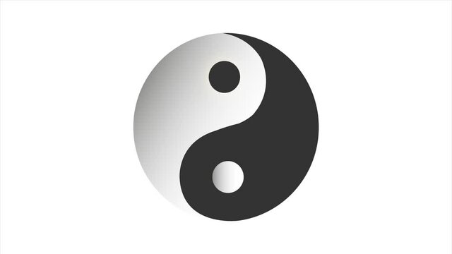 Yin Yang Symbol Of Harmony Icon Shining White Blinking