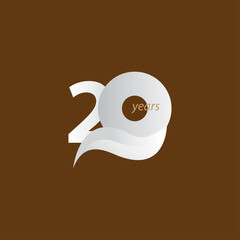 20 Years Anniversary Celebration Vector Template Design Illustration