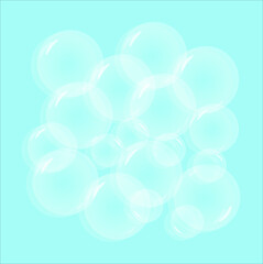 Bubbles on the blue background, vector, 3D, for design, abstract sphere