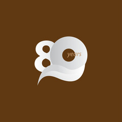 80 Years Anniversary Celebration Vector Template Design Illustration