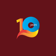 10 Years Anniversary Celebration Vector Template Design Illustration