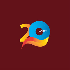 20 Years Anniversary Celebration Vector Template Design Illustration
