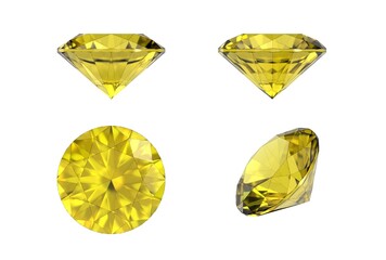 3d illustration of diamond isolated