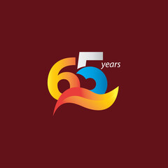65 Years Anniversary Celebration Vector Template Design Illustration