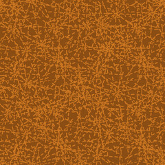 Crazy faux stitch seamless vector pattern background. Modern needlework abstract random seam terracotta ochre color backdrop. Embroidery burlap weave modern design. Sack cloth effect all over print